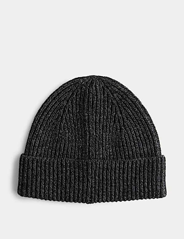Ribbed Knitted Beanie Hat