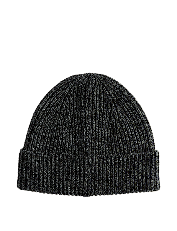 Ribbed Knitted Beanie Hat