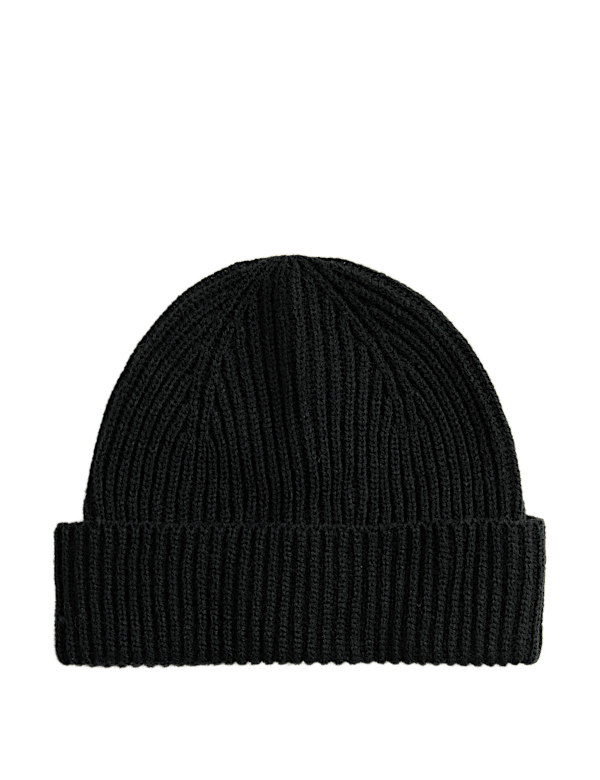 Ribbed Knitted Beanie Hat