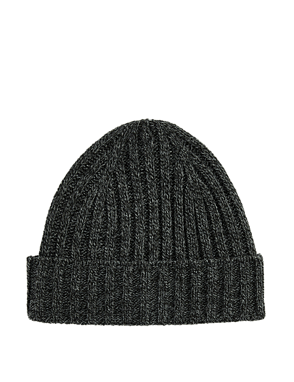 Ribbed Knitted Beanie Hat