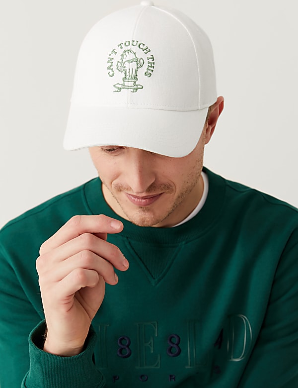 Buy Pure Cotton Embroidered Slogan Baseball Cap at Marks Spencer