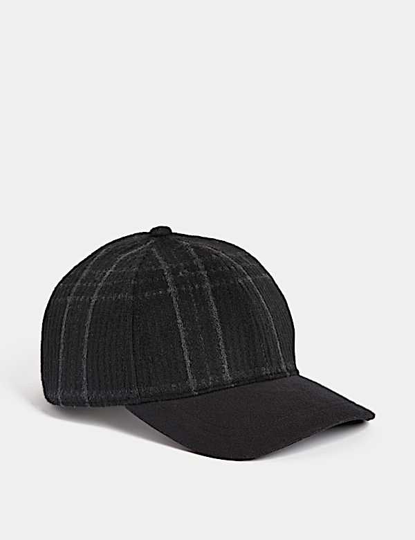 Herringbone Baseball Cap with Wool - DK