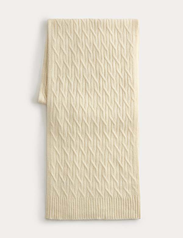 Pure Cashmere Cable Knit Scarf - RO