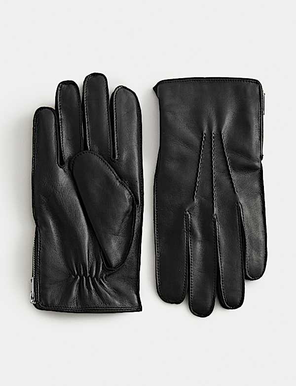 Leather Zip Gloves - FR