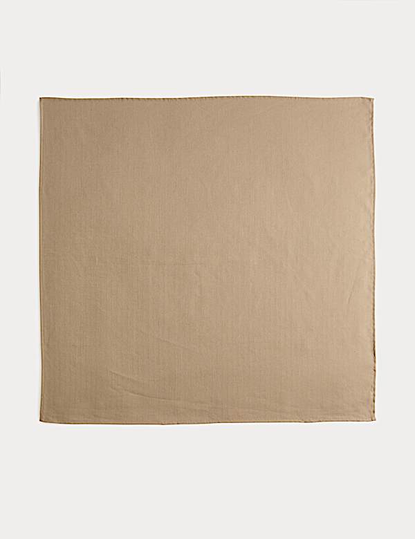 Linen Blend Herringbone Bandana Scarf - DK