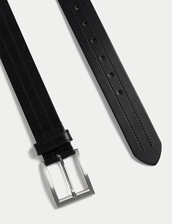 Italian Leather Rectangular Buckle Belt