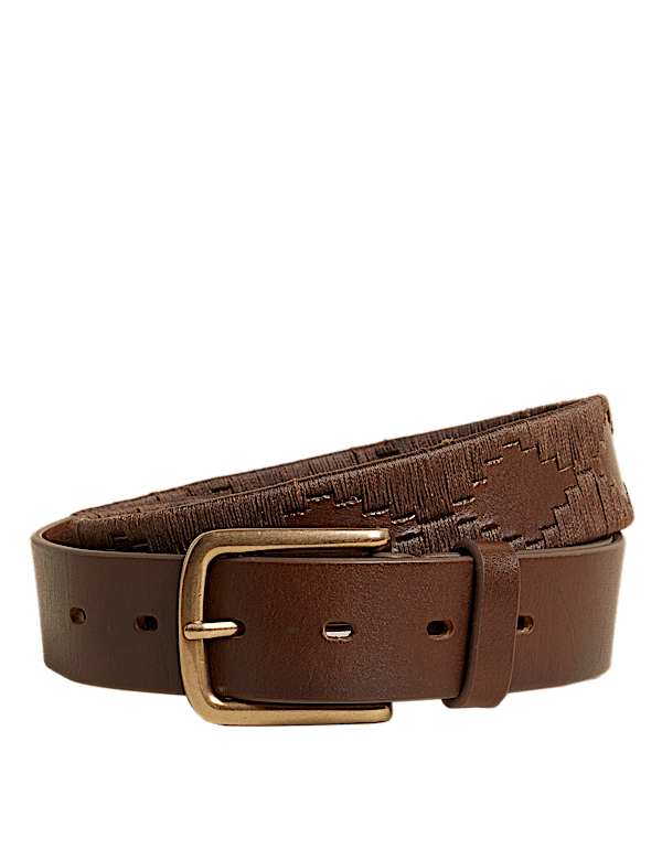Leather Stitch Detail Belt