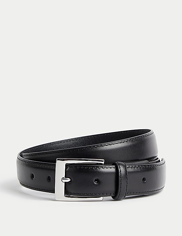 Black elastic belt with silver buckle cheap
