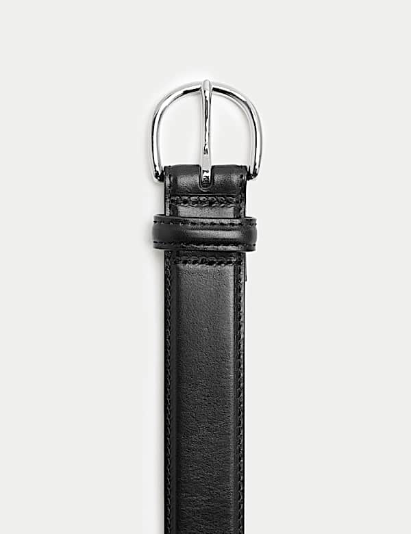 Textured Leather Buckle Belt - IT