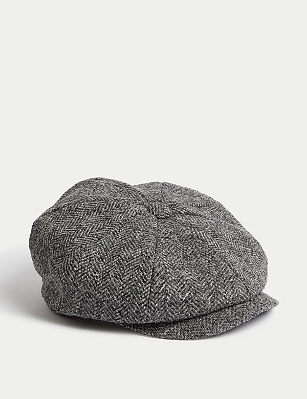 Pure Wool Herringbone Baker Boy Hat - VN
