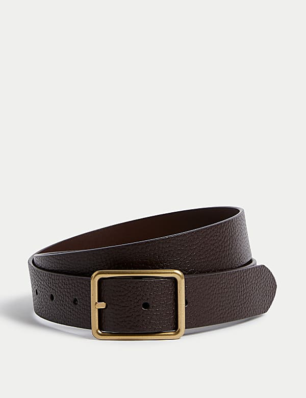 Leather Textured Casual Belt - BE