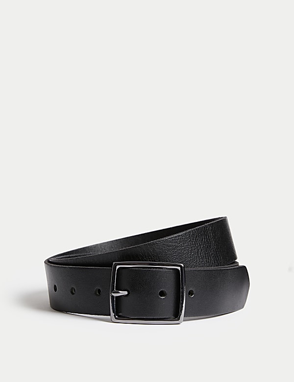 Leather Rectangular Buckle Smart Belt - US