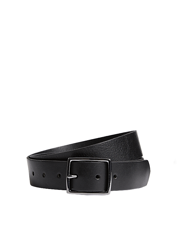 Leather Rectangular Buckle Smart Belt