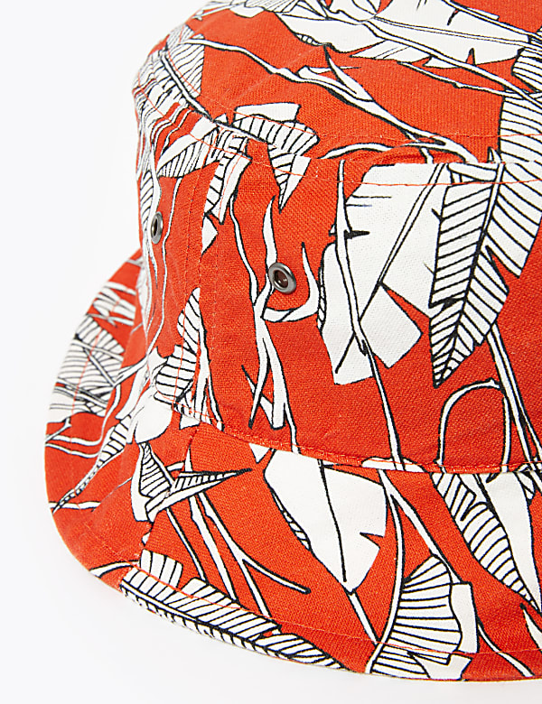 Jungle Leaf Print Bucket Hat