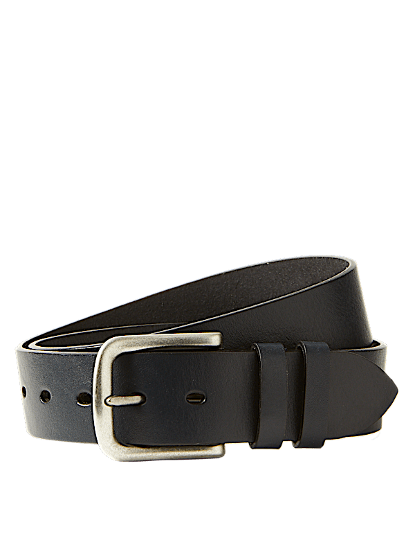 Leather Rectangular Buckle Denim Belt