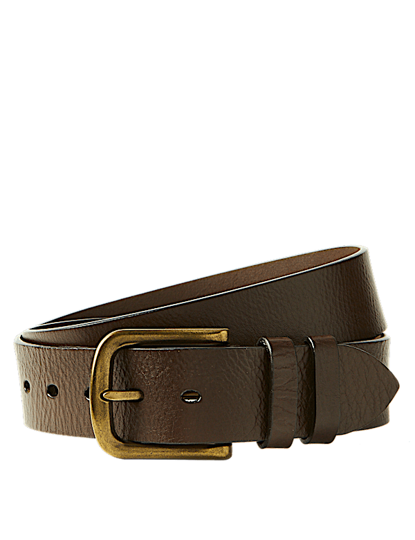 Leather Rectangular Buckle Denim Belt