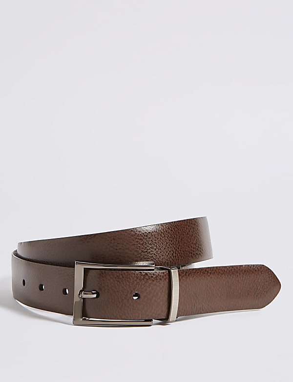 Coated Leather Textured Reversible Belt
