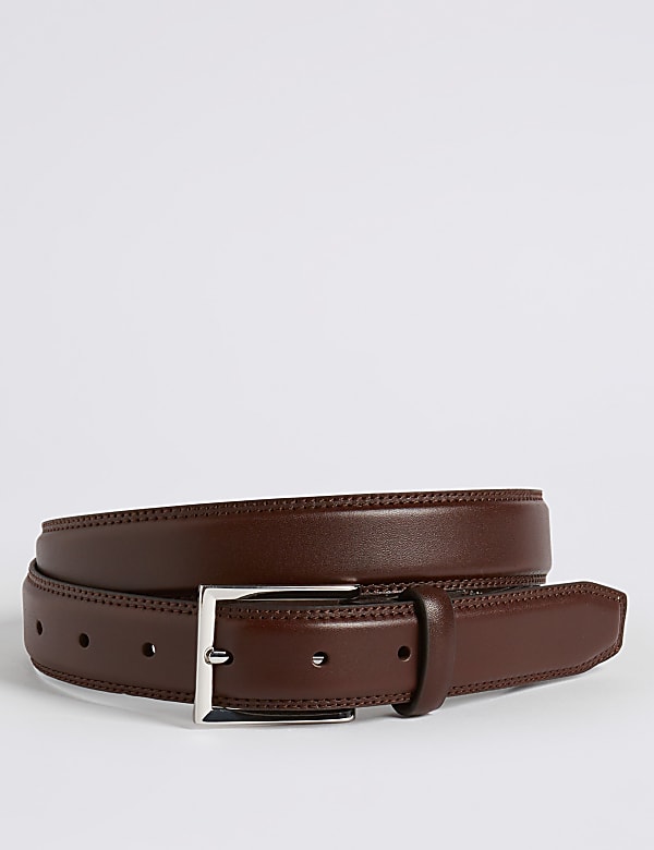 High Shine Leather Buckle Belt