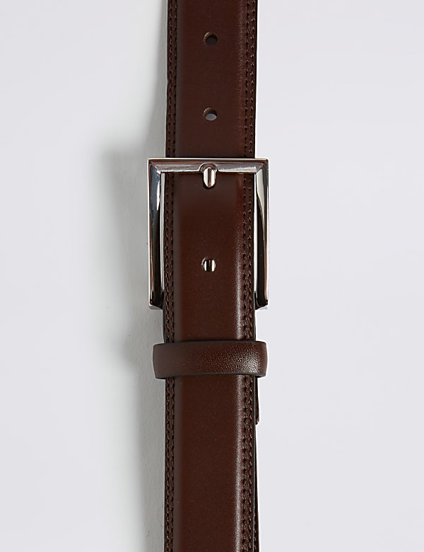 High Shine Leather Buckle Belt