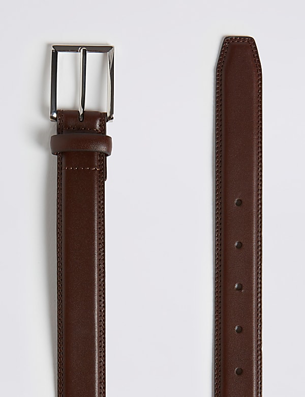 High Shine Leather Buckle Belt