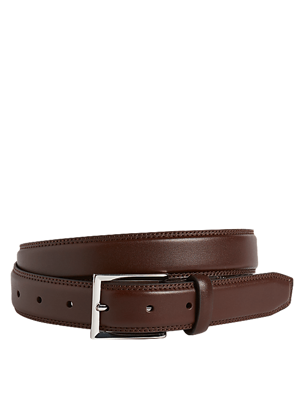 High Shine Leather Buckle Belt