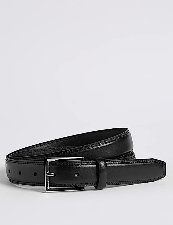 High Shine Leather Buckle Belt