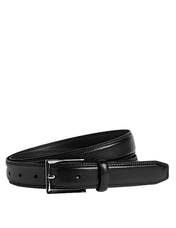 High Shine Leather Buckle Belt