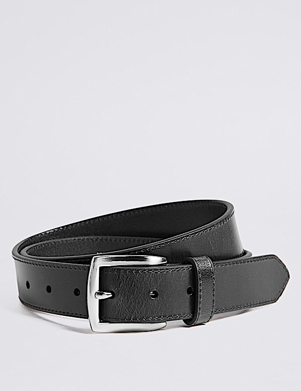 Leather Rectangular Buckle Casual Belt