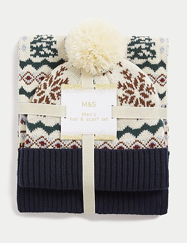 Fair Isle Hat and Scarf Set - KR
