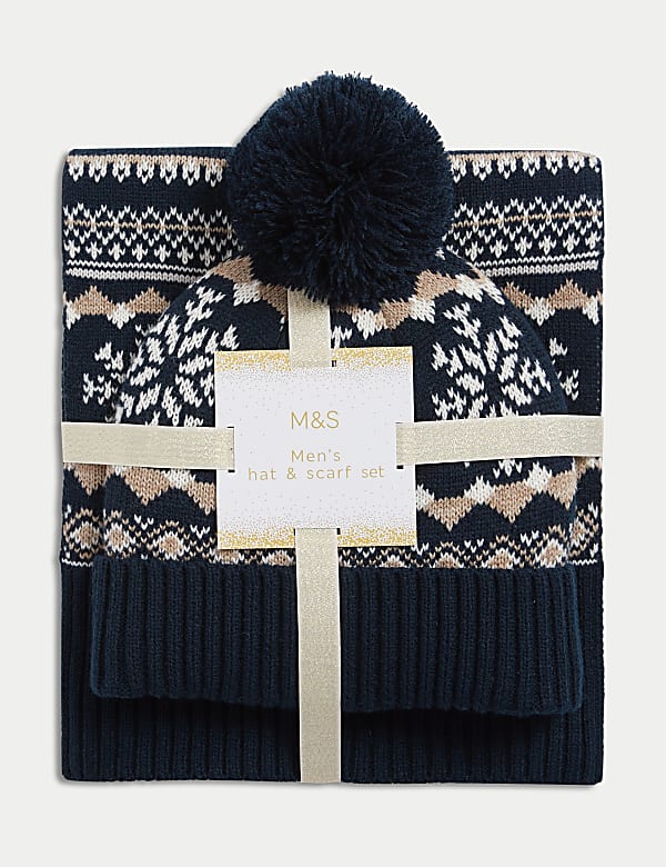 Fair Isle Hat and Scarf Set - EE