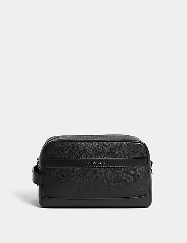 Leather Pebble Grain Washbag - GR