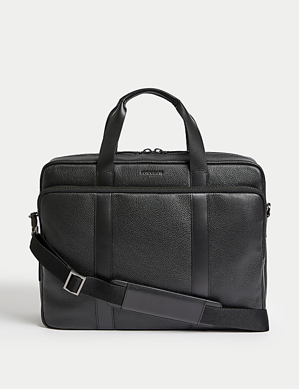M&s black leather bag outlet