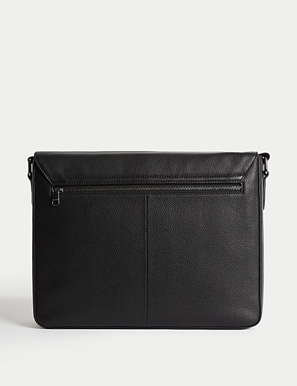 Leather Pebble Grain Messenger Bag - TW