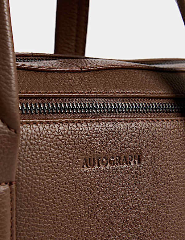 Leather Pebble Grain Laptop Bag - AT