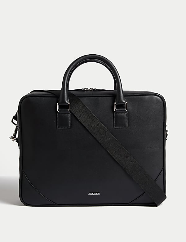Leather Laptop Bag BLACK Bags M S GR