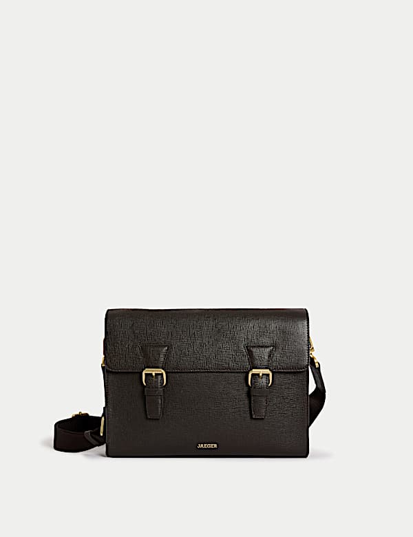 Leather Buckle Messenger Bag - FR