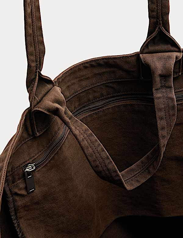 Pure Cotton Textured Twill Shopper Bag - MX
