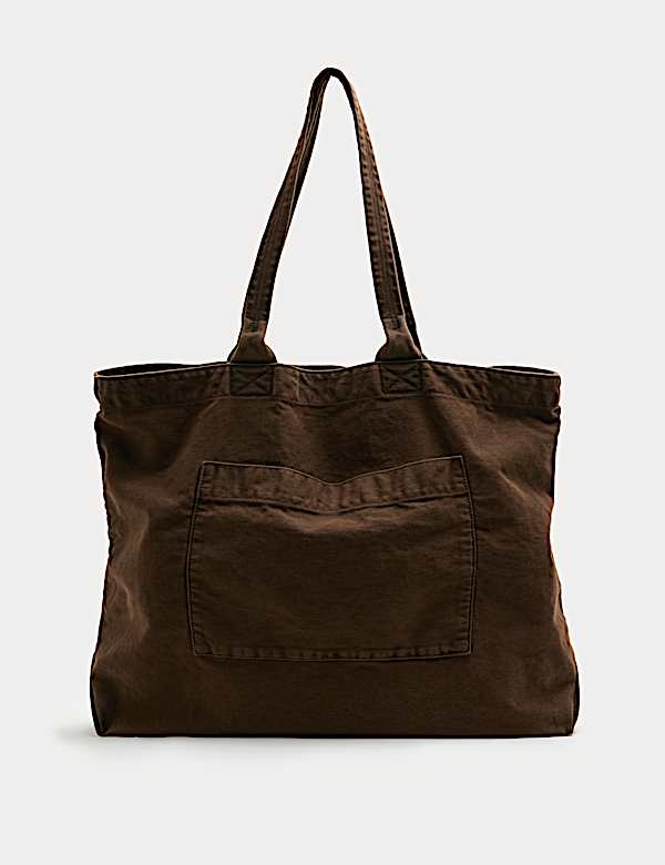 Pure Cotton Textured Twill Shopper Bag - MX