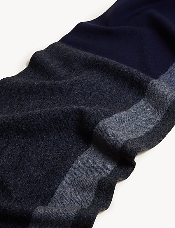 Pure Merino Wool Colour Block Scarf