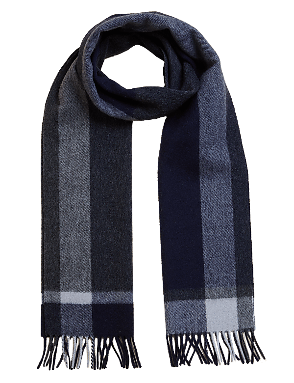 Pure Merino Wool Colour Block Scarf
