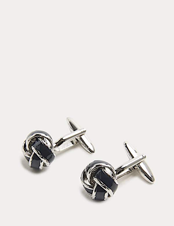 Silver Blue Knot Cufflinks - AU