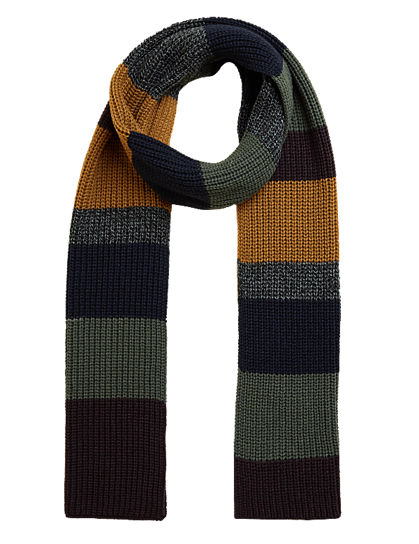 Striped Knitted Scarf
