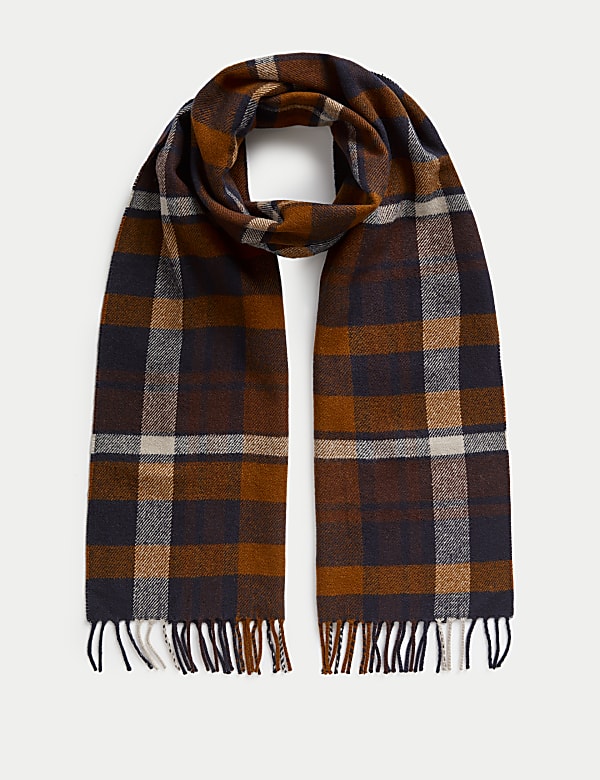 Checked Woven Scarf - AT