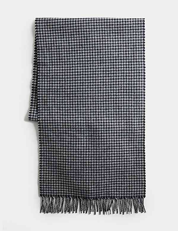 Merino Wool Dogstooth Scarf - TW