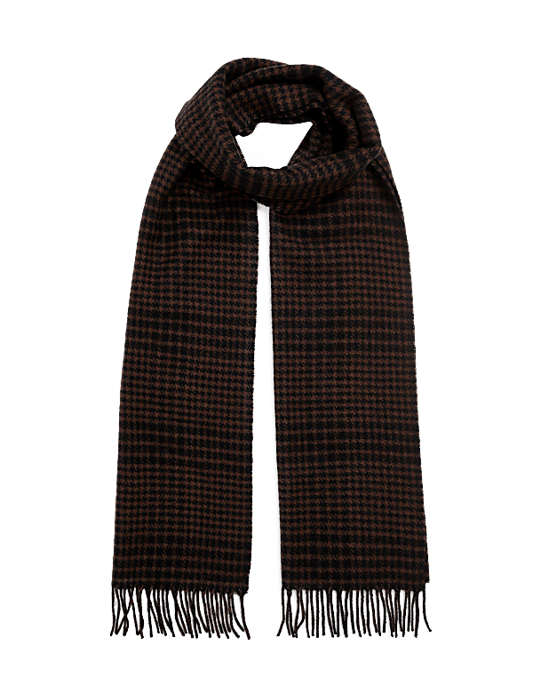 Merino Wool Checked Scarf
