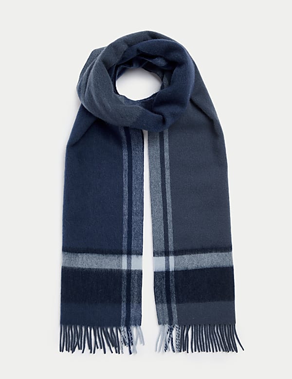 Merino Wool Checked Scarf - PL