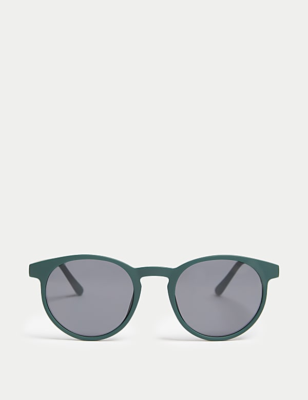 Round Sunglasses DARK GREEN Sunglasses M S JE
