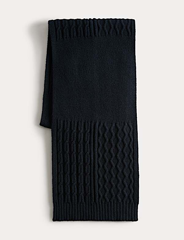 Knitted Cable Scarf - JE