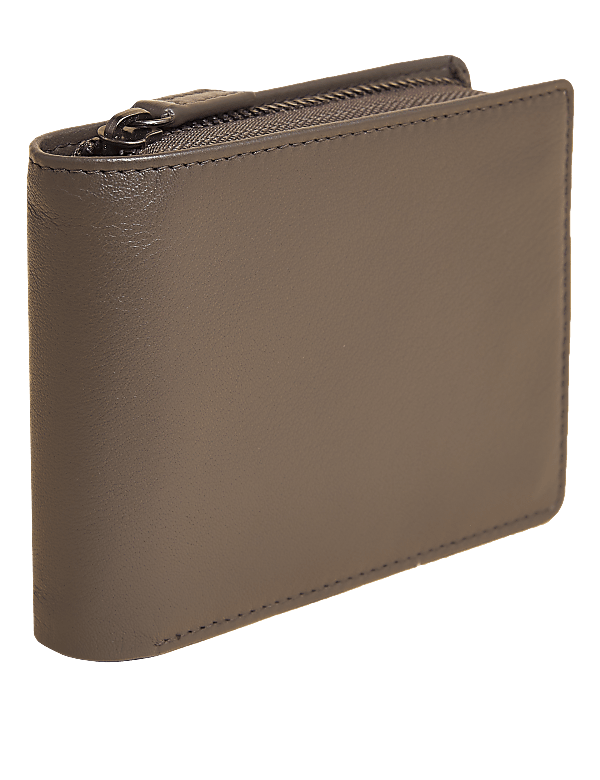 Leather Zip Bi-Fold Cardsafe™ Wallet