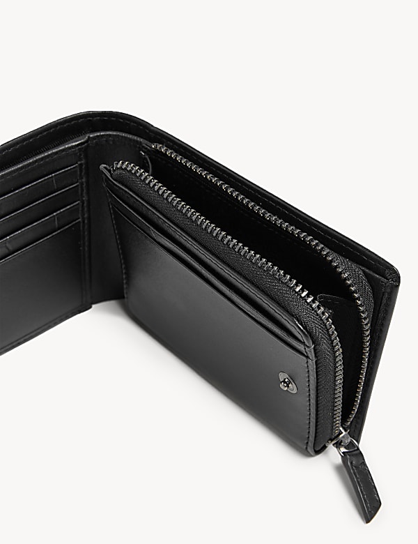 Leather Zip Bi-Fold Cardsafe™ Wallet